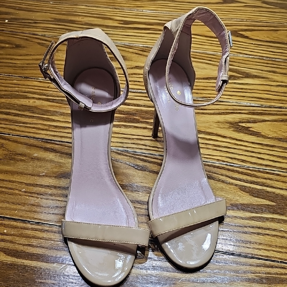 Kate Spade Elegant Tan Ankle Strap Heels Size 10 B